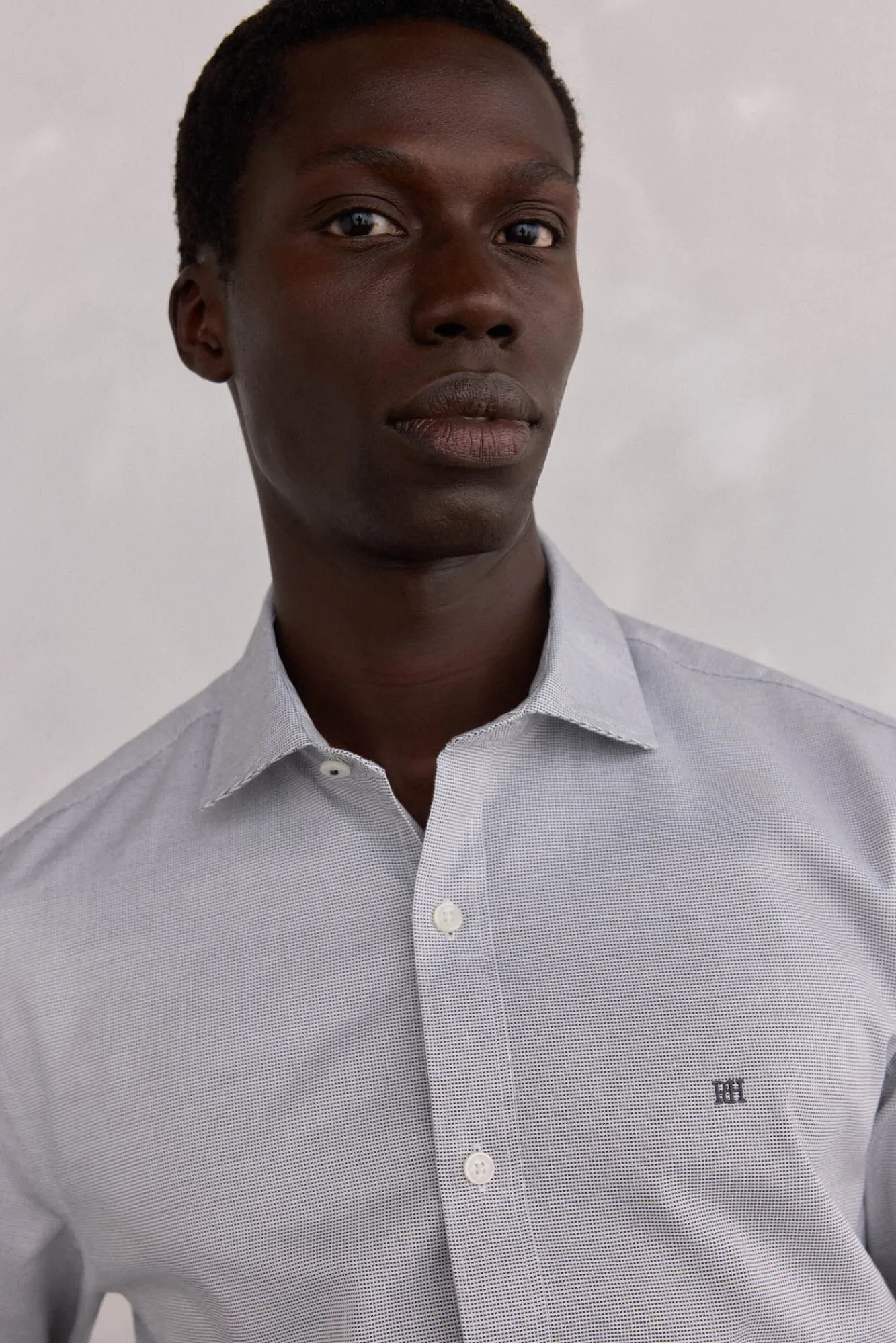 Pedro del Hierro Camisas-Camisola estruturada fácil de passar + modelagem regular anti-odor Cizento