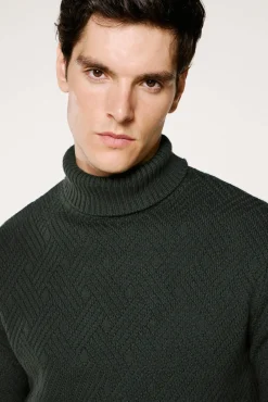 Selected Camisolas-Camisola estruturado de gola alta 100% algodão orgânico Verde