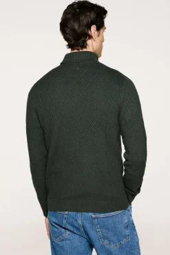 Selected Camisolas-Camisola estruturado de gola alta 100% algodão orgânico Verde