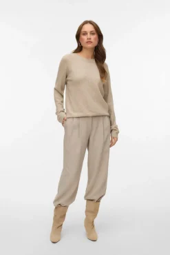 Vero Moda Camisolas-Camisola feminino de malha com lurex Tostado