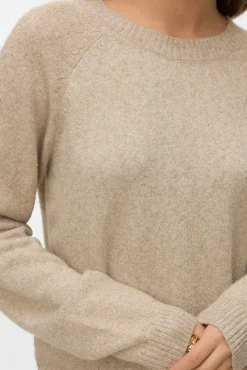 Vero Moda Camisolas-Camisola feminino de malha com lurex Tostado