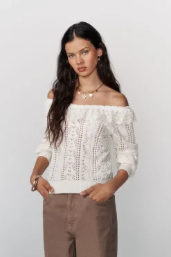 High Spirits Camisolas-Camisola Frillie branco