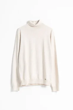 PuroEGO Camisolas-Camisola gola alta algodão Ecru