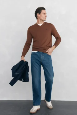 Pedro del Hierro Camisolas-Camisola gola em bico Marrom