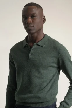 PuroEGO Camisolas-Camisola gola em bico algodão Verde