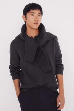 Springfield Camisolas-Camisola gola polo com botões cinzento