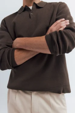 Springfield Camisolas-Camisola gola polo com botões cru