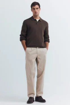 Springfield Camisolas-Camisola gola polo com botões cru