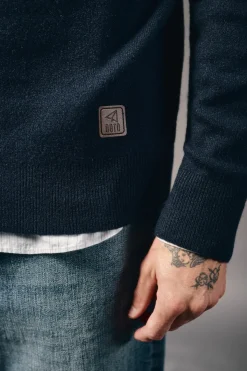 OOTO Camisolas-Camisola gola polo com fecho-éclair e bolso Azul