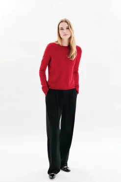 Caroll Camisolas-Camisola gola redonda 100% caxemira Vermelho