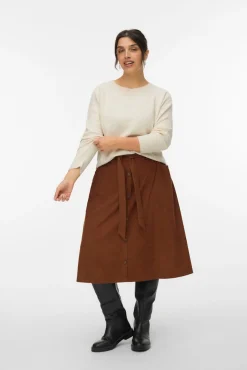 Vero Moda Curve Camisolas-Camisola grande de gola redonda Tostado