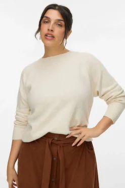 Vero Moda Curve Camisolas-Camisola grande de gola redonda Tostado