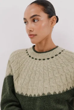 Cortefiel Camisolas-Camisola ilhós contraste Verde