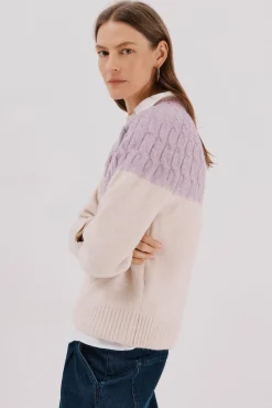 Cortefiel Camisolas-Camisola ilhós contraste Roxo