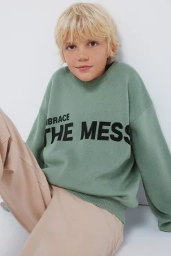 Springfield Kids Malhas-Camisola infantil "The mess" verde