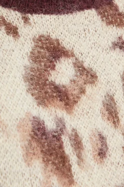 System Action Camisolas-Camisola jacquard com estampa animal bege