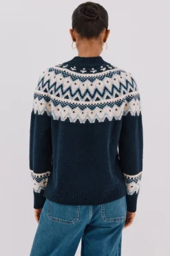 Cortefiel Camisolas-Camisola jacquard posicional. Azul