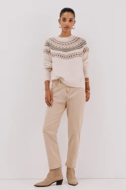 Cortefiel Camisolas-Camisola jacquard posicional Ecru