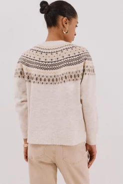 Cortefiel Camisolas-Camisola jacquard posicional Ecru