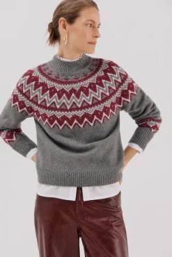 Cortefiel Camisolas-Camisola jacquard posicional. Cinzento