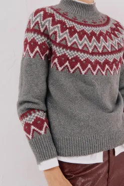 Cortefiel Camisolas-Camisola jacquard posicional. Cinzento