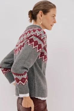 Cortefiel Camisolas-Camisola jacquard posicional. Cinzento