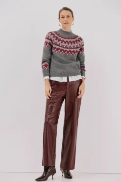 Cortefiel Camisolas-Camisola jacquard posicional. Cinzento