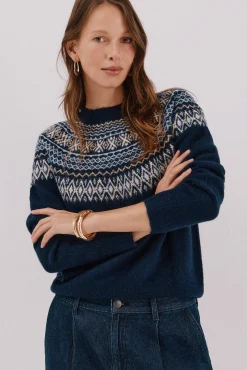 Cortefiel Camisolas-Camisola jacquard posicional Azul