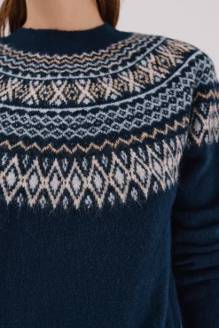 Cortefiel Camisolas-Camisola jacquard posicional Azul