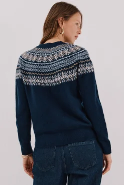 Cortefiel Camisolas-Camisola jacquard posicional Azul