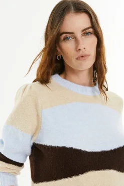 System Action Camisolas-Camisola jacquard tricolor azul