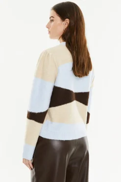 System Action Camisolas-Camisola jacquard tricolor azul