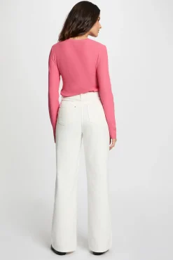 Morgan Camisolas-Camisola justo com gola em V Subiu