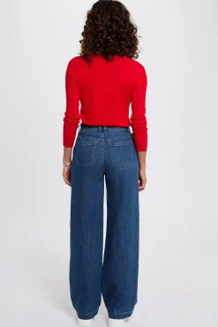 Morgan Camisolas-Camisola justo com gola em V Vermelho