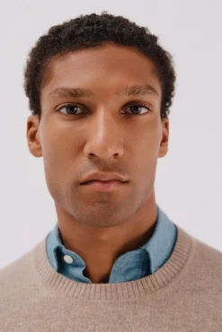 Cortefiel Camisolas-Camisola lã de carneiro gola redonda Castanho