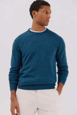 Cortefiel Camisolas-Camisola lã de carneiro gola redonda Azul