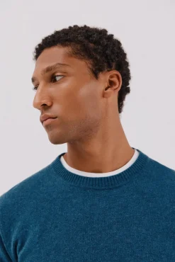 Cortefiel Camisolas-Camisola lã de carneiro gola redonda Azul