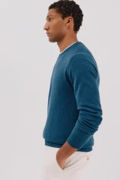 Cortefiel Camisolas-Camisola lã de carneiro gola redonda Azul