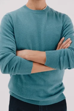 Cortefiel Camisolas-Camisola lã de carneiro gola redonda Azul