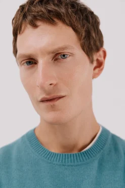 Cortefiel Camisolas-Camisola lã de carneiro gola redonda Azul