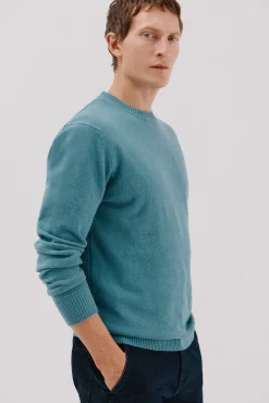 Cortefiel Camisolas-Camisola lã de carneiro gola redonda Azul