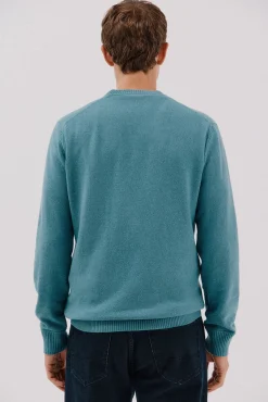 Cortefiel Camisolas-Camisola lã de carneiro gola redonda Azul