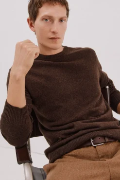 Cortefiel Camisolas-Camisola lã de carneiro gola redonda Castanho