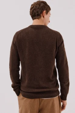 Cortefiel Camisolas-Camisola lã de carneiro gola redonda Castanho