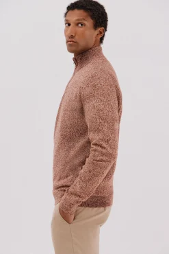 Cortefiel Camisolas-Camisola lã torçal gola fecho-éclair Castanho