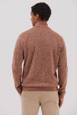 Cortefiel Camisolas-Camisola lã torçal gola fecho-éclair Castanho