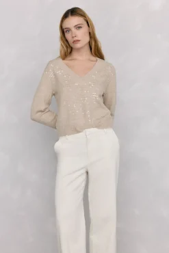 Pedro del Hierro Camisolas-Camisola lantejoulas Beige