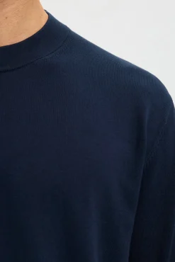 Selected Camisolas-Camisola leve 100% algodão orgânico Azul