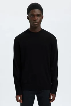 Selected Camisolas-Camisola leve 100% algodão orgânico Preto