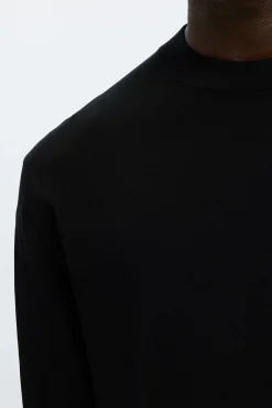 Selected Camisolas-Camisola leve 100% algodão orgânico Preto